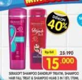 Promo Harga Serasoft Shampoo Anti Dandruff, Hairfall Treatment, Hijab 3in1 170 ml - Superindo