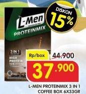 Promo Harga L-MEN Proteinmix Coffee 198 gr - Superindo