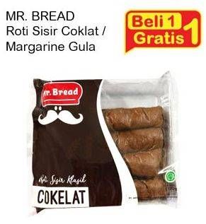 Promo Harga MR BREAD Roti Sisir Klasik Cokelat, Margarin Gula  - Indomaret