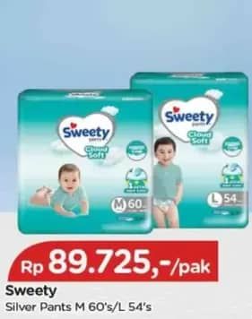 Promo Harga Sweety Silver Pants M60, L54 54 pcs - TIP TOP