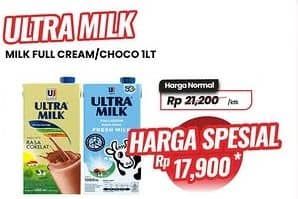 Promo Harga Ultra Milk Susu UHT Coklat, Full Cream 1000 ml - Carrefour