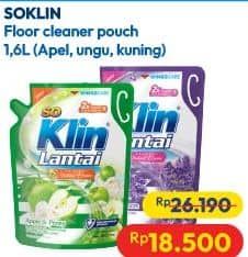 Promo Harga So Klin Pembersih Lantai Hijau Fruity Apple, Ungu Floral Lavender, Kuning Citrus Lemon 1600 ml - Hypermart