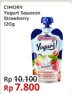 Promo Harga Cimory Squeeze Yogurt Strawberry 120 gr - Indomaret