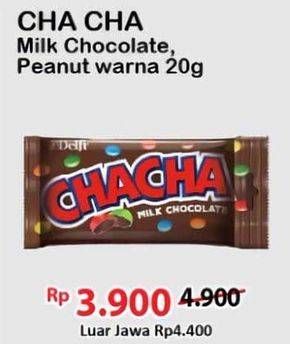 Promo Harga Delfi Cha Cha Chocolate Milk Chocolate, Peanut 25 gr - Alfamart