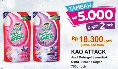 Promo Harga ATTACK Jaz1 DeterGel Pesona Segar, Semerbak Cinta 750 ml - Indomaret