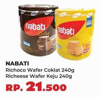 Promo Harga Nabati Bites Richeese, Richoco 240 gr - Yogya