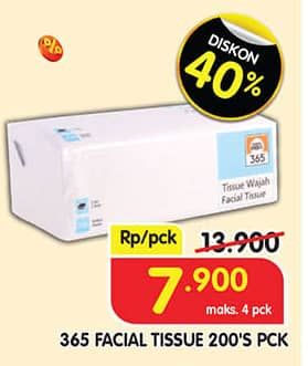 Promo Harga 365 Facial Tissue 200 sheet - Superindo