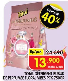 Promo Harga Total Detergent Powder de Perfumee 750 gr - Superindo