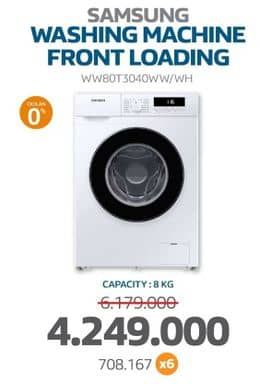 Samsung WW80T3040WW Mesin Cuci  Diskon 31%, Harga Promo Rp4.249.000, Harga Normal Rp6.179.000, Cicilan Rp. 708.167 x 6