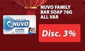 Promo Harga NUVO Family Bar Soap All Variants 76 gr - Hypermart