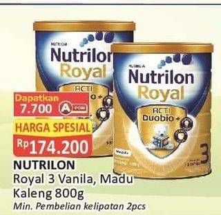 Promo Harga Nutrilon Royal 3 Susu Pertumbuhan Madu, Vanila 800 gr - Alfamart