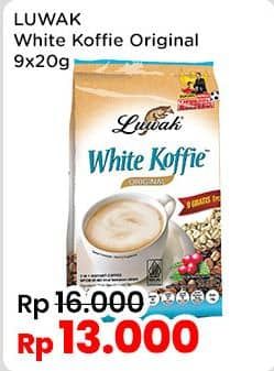 Promo Harga Luwak White Koffie Original per 10 sachet 20 gr - Indomaret