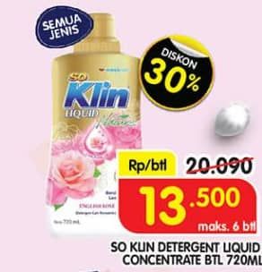 Promo Harga So Klin Liquid Detergent All Variants 720 ml - Superindo