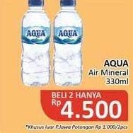 Promo Harga AQUA Air Mineral 330 ml - Alfamidi