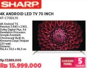 Promo Harga Sharp 4T-C70DL1X 4K Android TV  - COURTS