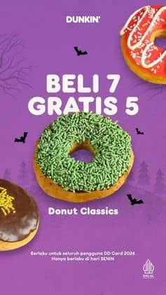 Promo Harga Beli 7 Gratis 5  - Dunkin Donuts