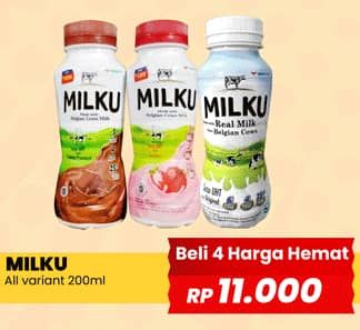 Promo Harga Milku Susu UHT All Variants 200 ml - Yogya