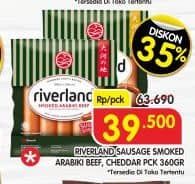 Promo Harga Riverland Sausage Smoked Arabiki Beef, Smoked Cheddar 360 gr - Superindo