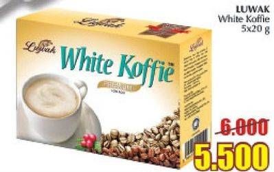 Promo Harga Luwak White Koffie per 5 sachet 20 gr - Giant