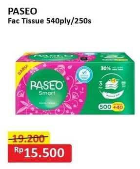 Paseo Facial Tissue 250 sheet Diskon 19%, Harga Promo Rp15.500, Harga Normal Rp19.200