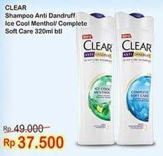 Promo Harga CLEAR Shampoo Ice Cool Menthol, Complete Soft Care 320 ml - Indomaret