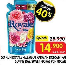 Promo Harga SO KLIN Royale Parfum Collection Sunny Day, Sweet Floral 800 ml - Superindo