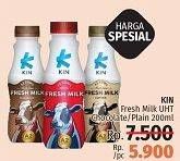Promo Harga KIN Fresh Milk Full Cream, Chocolate 200 ml - LotteMart