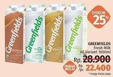 Promo Harga GREENFIELDS Fresh Milk All Variants 1000 ml - LotteMart