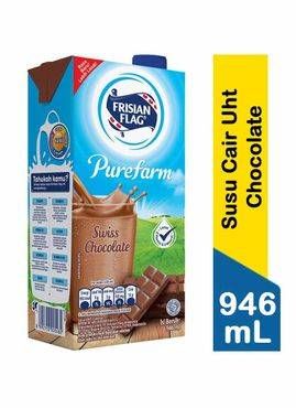 Promo Harga Frisian Flag Susu UHT Purefarm Swiss Chocolate 946 ml - Indomaret