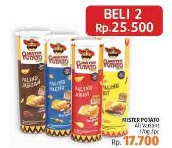 Promo Harga MISTER POTATO Snack Crisps All Variants per 2 kaleng - LotteMart