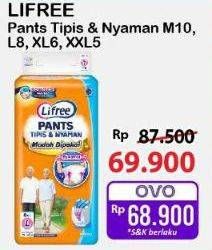 Promo Harga Lifree Popok Celana Tipis & Nyaman Bergerak XXL5, L8, M10, XL6 5 pcs - Alfamart