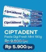 Promo Harga CIPTADENT Pasta Gigi Maxi 12 Plus Fresh Mint 190 gr - Alfamart