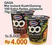 Promo Harga GAGA 100 Extra Pedas Goreng Jalapeno Cup, Kuah Jalapeno Cup 75 gr - Indomaret