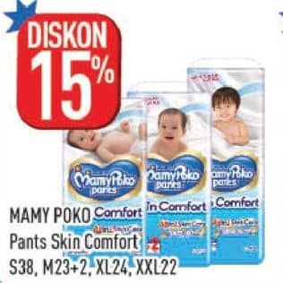 Promo Harga Mamy Poko Pants Skin Comfort M32+2, S38, XL24, XXL22 22 pcs - Hypermart