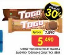 Promo Harga Serena Togo Biskuit Cokelat Peanut, Chocolate 128 gr - Superindo