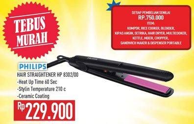Promo Harga Philips HP 8302/00 | Hair Straightener  - Hypermart
