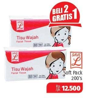 Promo Harga SAVE L Tisu Wajah Soft Pack 200 pcs - Lotte Grosir