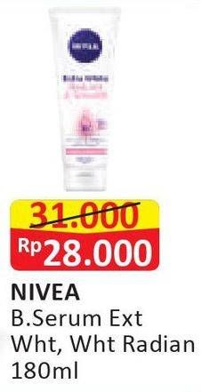 Promo Harga NIVEA Body Serum Extra White, White Radiant 180 ml - Alfamart