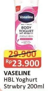 Promo Harga VASELINE Body Yogurt Strawberry 200 ml - Alfamart