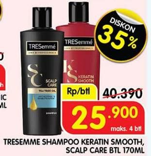 Promo Harga Tresemme Shampoo Keratin Smooth, Scalp Care 170 ml - Superindo