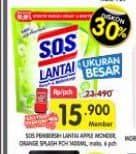 Promo Harga SOS Pembersih Lantai Apple, Orange 1400 ml - Superindo