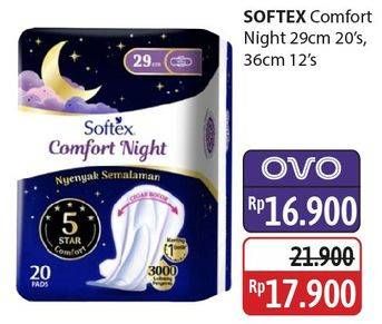 Promo Harga Softex Comfort Night Wing 36cm, Wing 29cm 12 pcs - Alfamidi