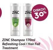 Promo Harga ZINC Shampoo Refreshing Cool, Hair Fall 170 ml - LotteMart