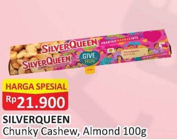 Promo Harga SILVER QUEEN Chocolate Chuncky Cashew, Almond 100 gr - Alfamart