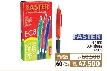 Promo Harga Faster Pen Ink EC-8 Hitam 12 pcs - Lotte Grosir