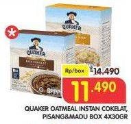 Promo Harga Quaker Oatmeal Coklat, Pisang Madu 4 pcs - Superindo