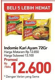 Promo Harga INDOMIE Mi Kuah Kari Ayam per 5 pcs 72 gr - Carrefour