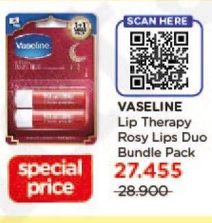 Promo Harga VASELINE Lip Therapy Rose per 2 pcs - Watsons