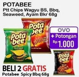 Promo Harga Potabee Snack Potato Chips Wagyu Beef Steak, Grilled Seaweed, Ayam Bakar 68 gr - Alfamart