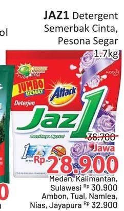 Promo Harga Attack Jaz1 Detergent Powder Semerbak Cinta, Pesona Segar 1700 gr - Alfamidi